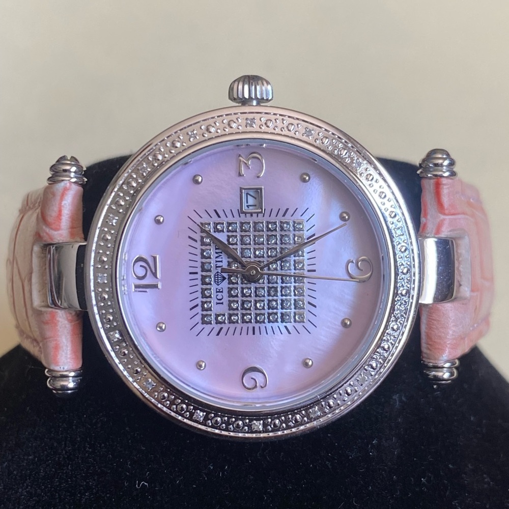 Beautiful IceTime International Genuine Diamonds & Illusions Bezel Ladies Watch.